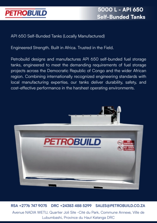 5000 litre API 650 self bunded fuel storage tank for industrial diesel storage and fuel management