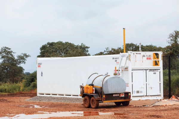 UL142 certified self bunded fuel storage tank installed for industrial fuel storage in Africa